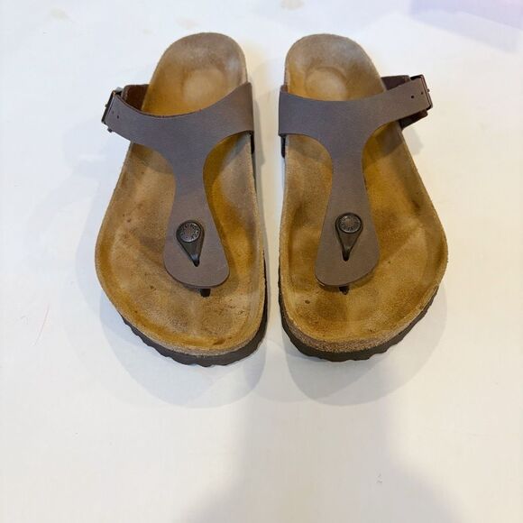 Birkenstock Gizeh Sandals Shoes Flip Flop Slip On Size 40 made in Germany Tan - Picture 4 of 11